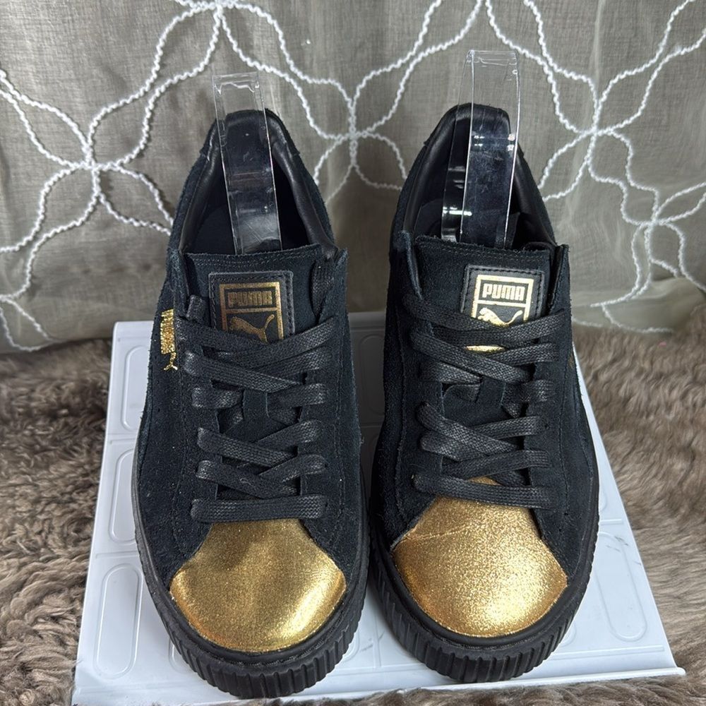 (B2) PUMA Suede Gold Platform Sneakers for Women, Size 8.5 - Picture 4 of 16